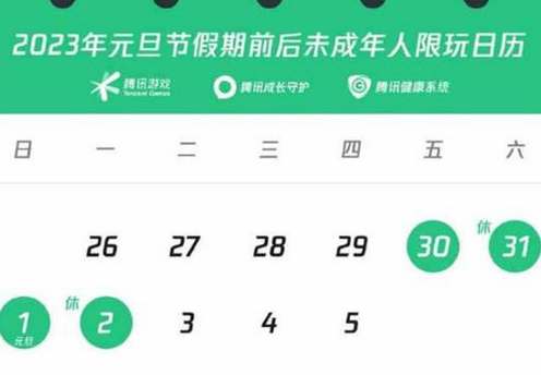 和平精英2023元旦未成年游戏时间一览(和平精英2023过年会返场什么)