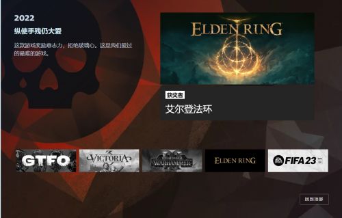 Steam大奖2022获奖名单：年度最佳游戏《艾尔登法环》、杰出剧情《战神4》