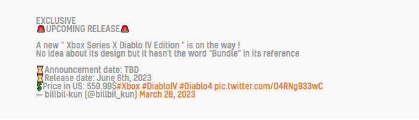 传闻：《暗黑破坏神4》限定版XSX主机6月6日发售(传闻:《暗黑破坏神4》将在TGA前公布新情报)