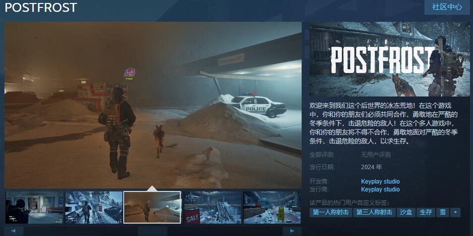 末日生存游戏《POSTFROST》Steam页面上线 2024年发售(末日生存僵尸类游戏)