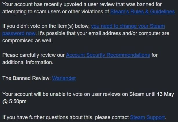 Steam玩家给出差评后账号被禁，点赞的也不放过，两千多名玩家中招！
