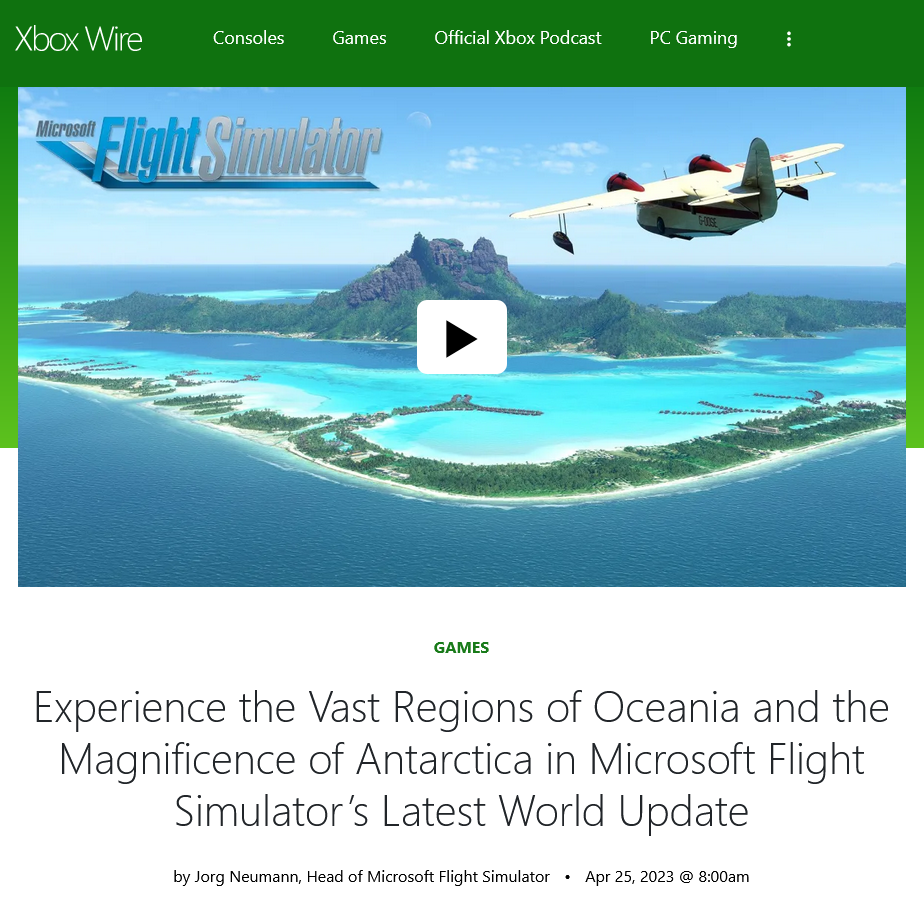 《微软飞行模拟》最新世界更新 大洋洲和南极洲美景(微软飞行模拟怎么设置中文)