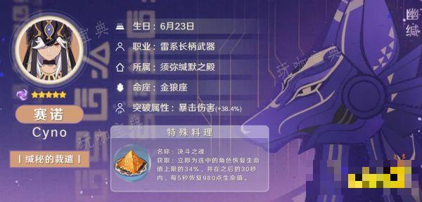 《原神》赛诺培养攻略合集 赛诺武器圣遗物阵容推荐