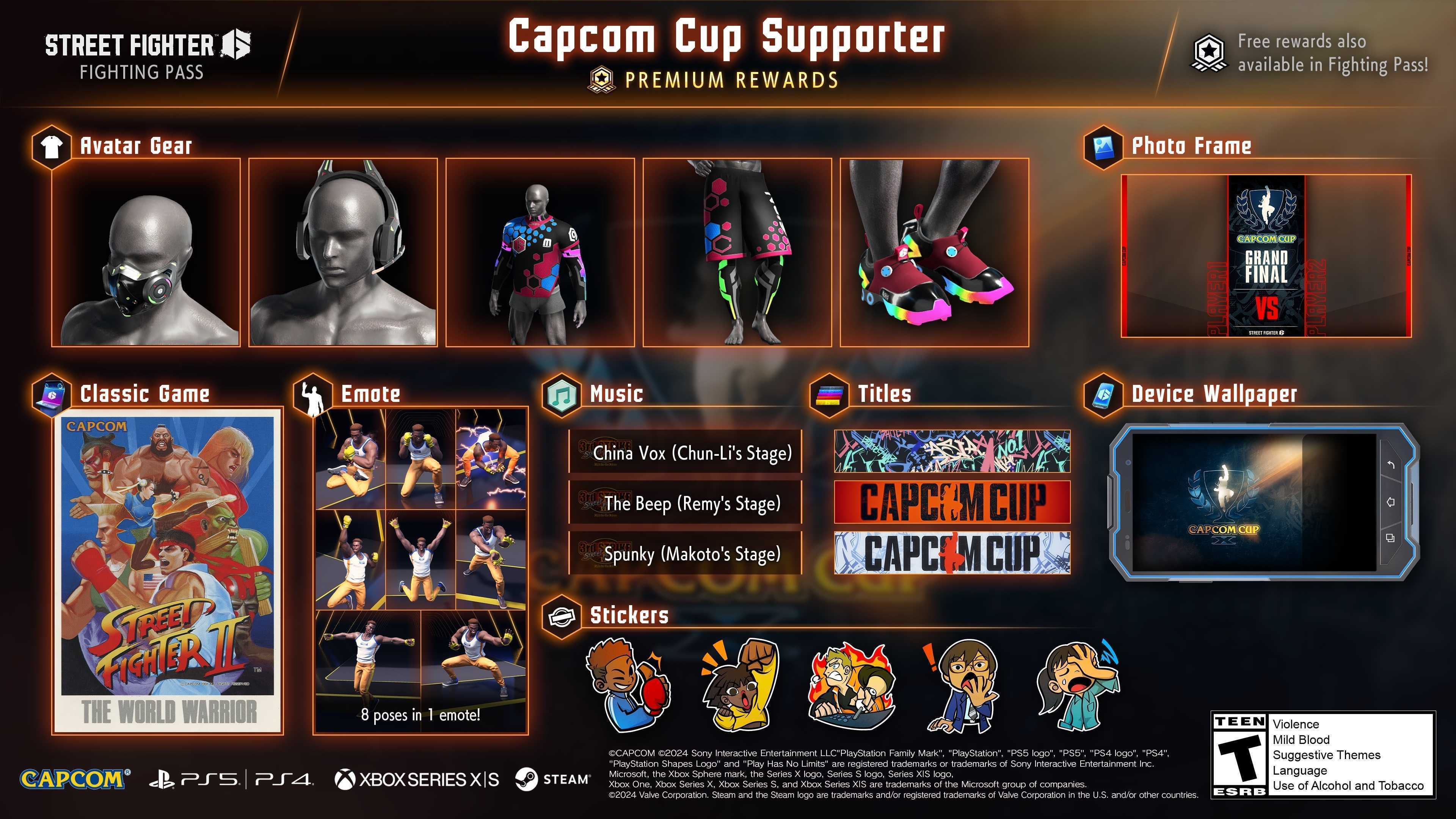 《街头霸王6》1月格斗通行证“Capcom Cup支持者”现已推出(《街头霸王6》公测将于5月19日至22日举行)