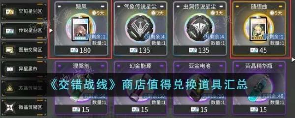 交错战线商店有哪些道具值得换？商店道具兑换攻略(交错战线游戏)