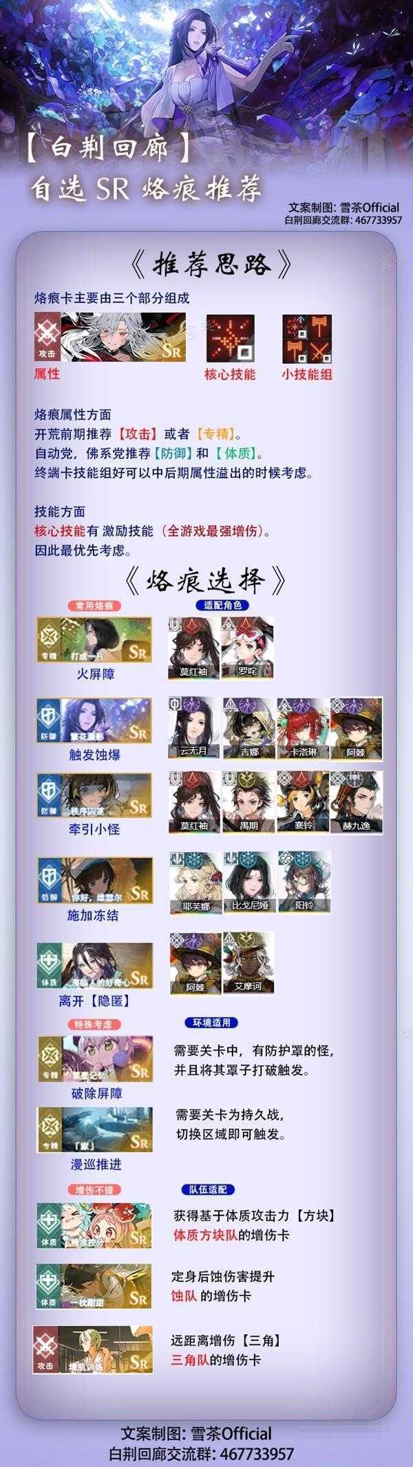 《白荆回廊》公测自选SR烙痕推荐(《白荆回廊》定档)
