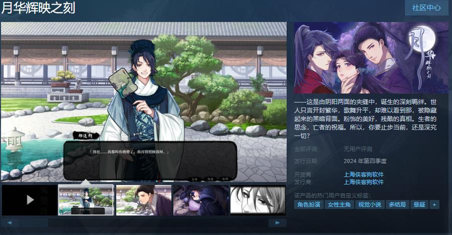视觉小说《月华辉映之刻》Steam页面上线 Q4发售(月华重辉小说第二部)