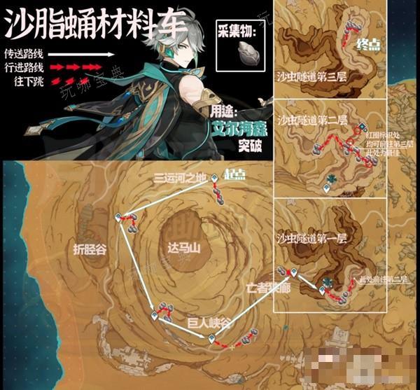 《原神》沙脂蛹采集路线 沙脂蛹分布图(沙蚕在哪里挖)