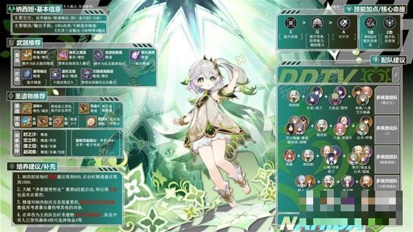 《原神》纳西妲配装一图流攻略 纳西妲武器圣遗物怎么选择？(纳西纳西)