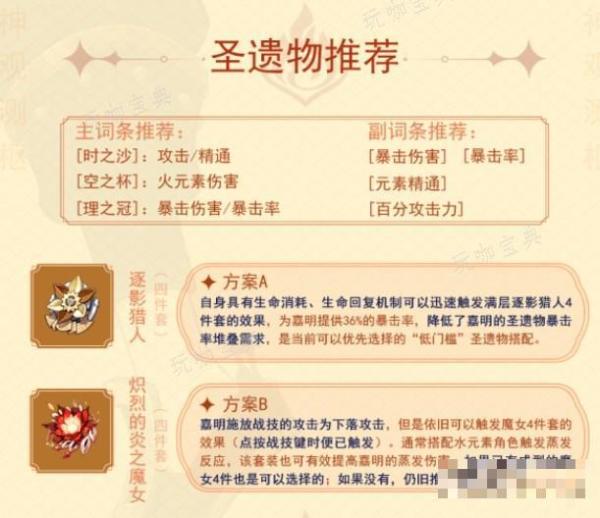 《原神》嘉明圣遗物推荐(原神嘉明圣遗物)