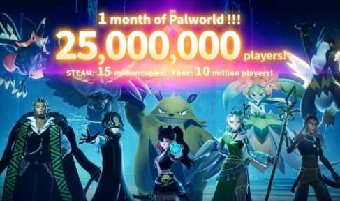 《幻兽帕鲁》Steam销量破1500万 Xbox玩家数破1000万(幻兽帕鲁switch)