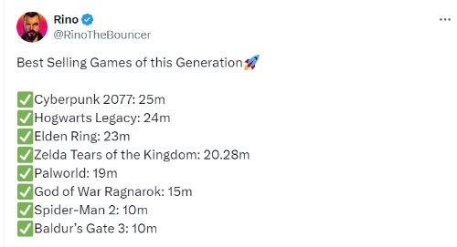 销量说话：本世代销量前八游戏有七款为纯单机(拿销量说话)