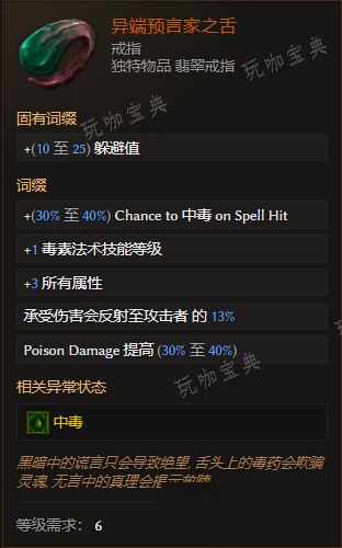《最后纪元》戒指异端预言家之舌有什么特点