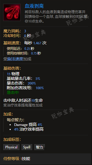 《最后纪元》侍祭技能血液剥离有什么特点
