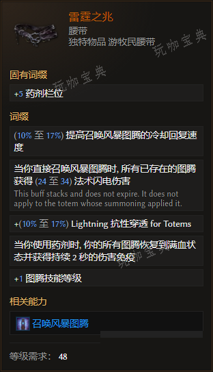 《最后纪元》腰带雷霆之兆有什么特点