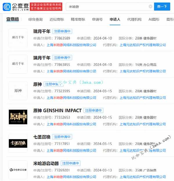 米哈游新作《璃月千年》已注册商标(米哈游璃月科技有限公司)