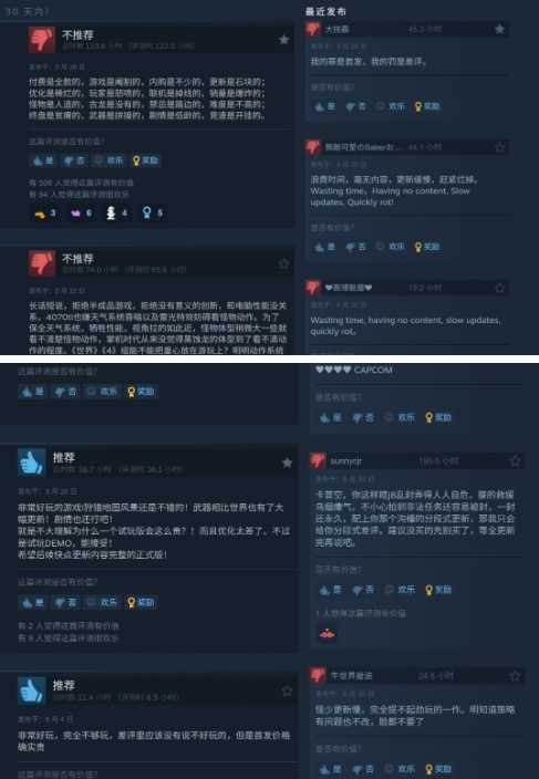 《怪物猎人：荒野》差评如潮 在线已不及《世界》