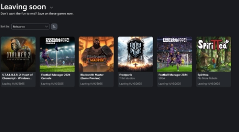 XGP11月离库游戏名单公布：《潜行者2》等(xgp11月游戏)