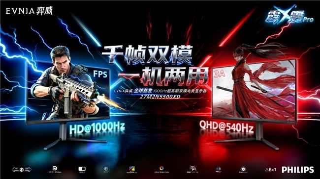 真千帧·硬实力！EVNIA弈威1000Hz超高刷双模电竞显示器27M2N5500XD领势登场，正式开售(真千纸鹤图片)